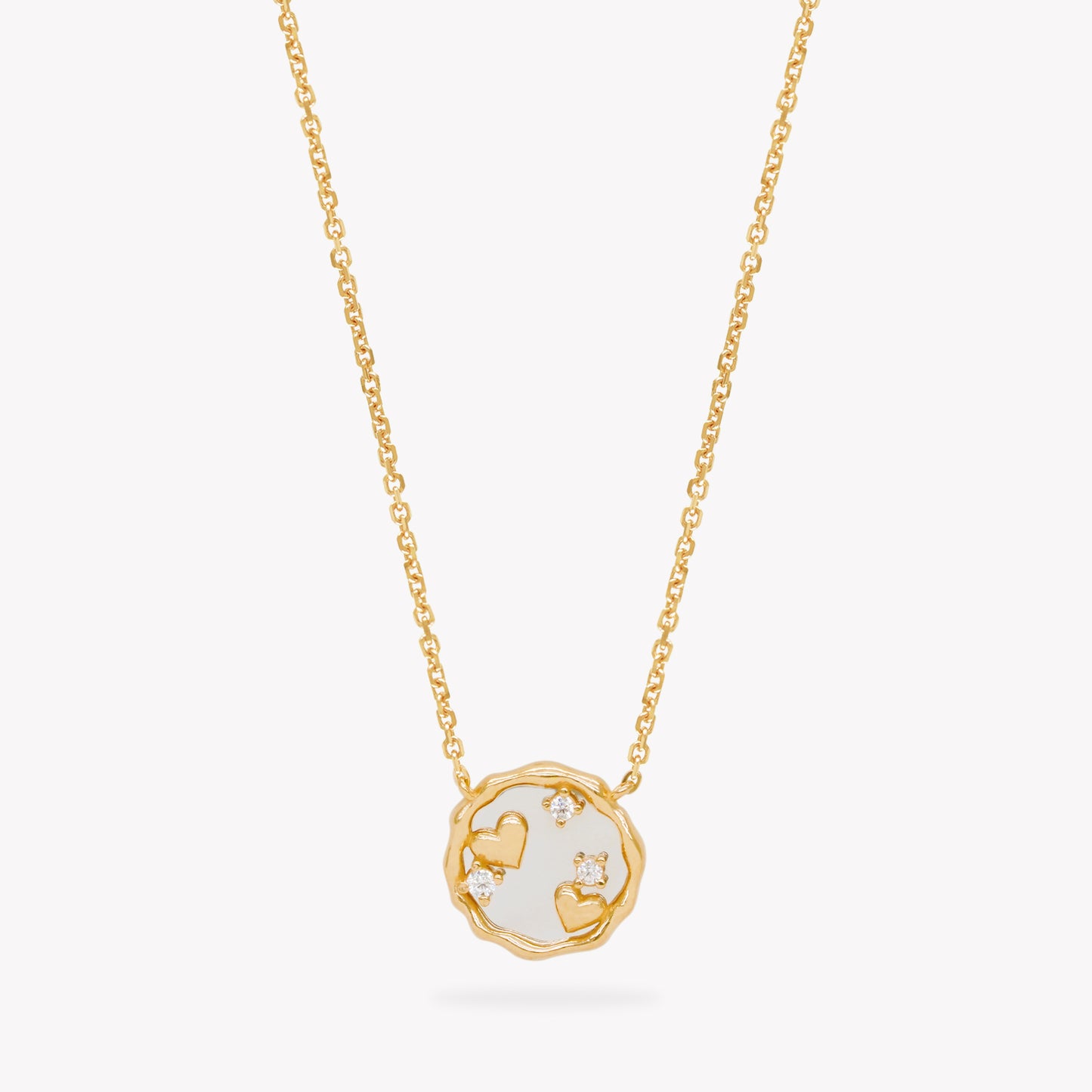 Brenda Heart on Coin Necklace