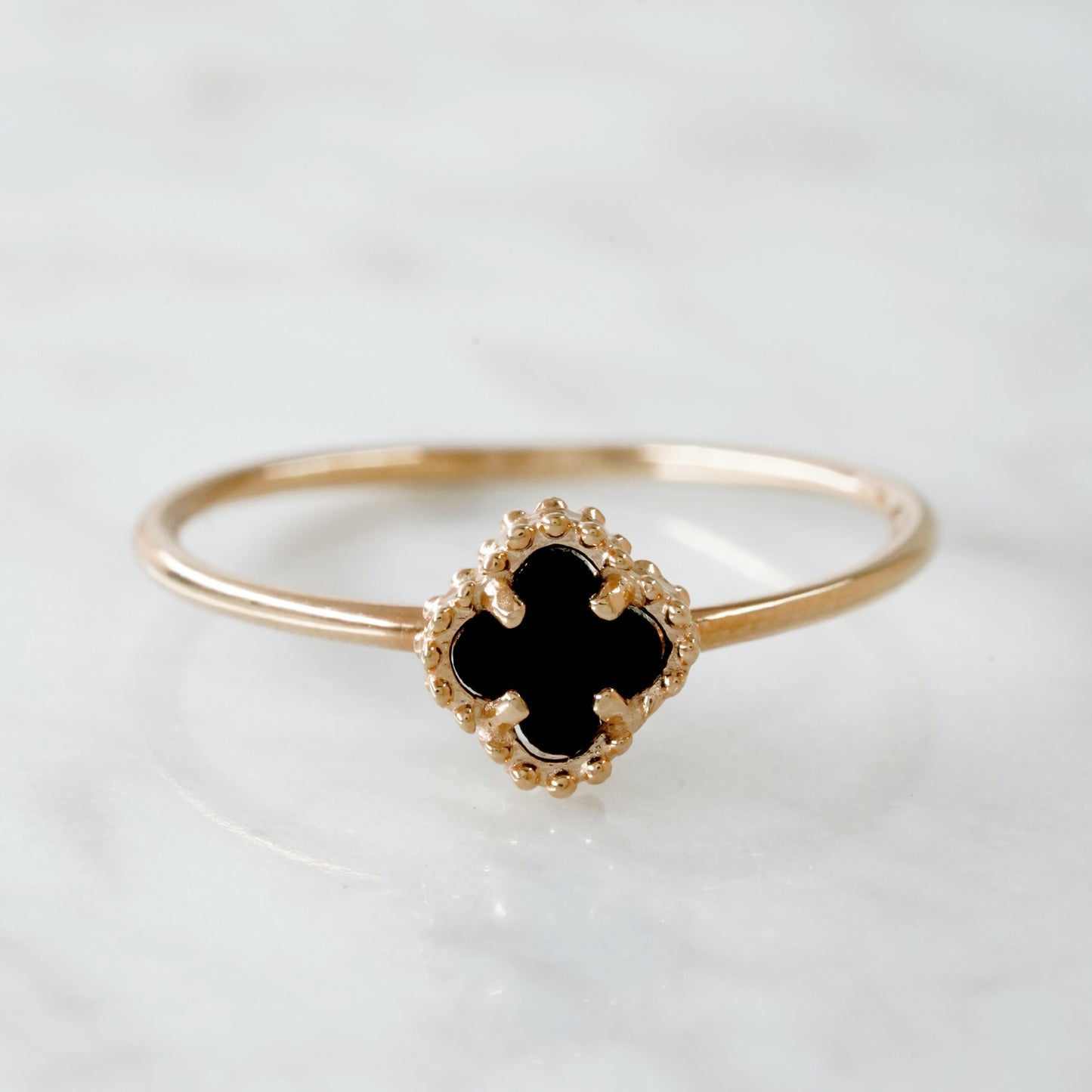 Inaya Black Clover Ring