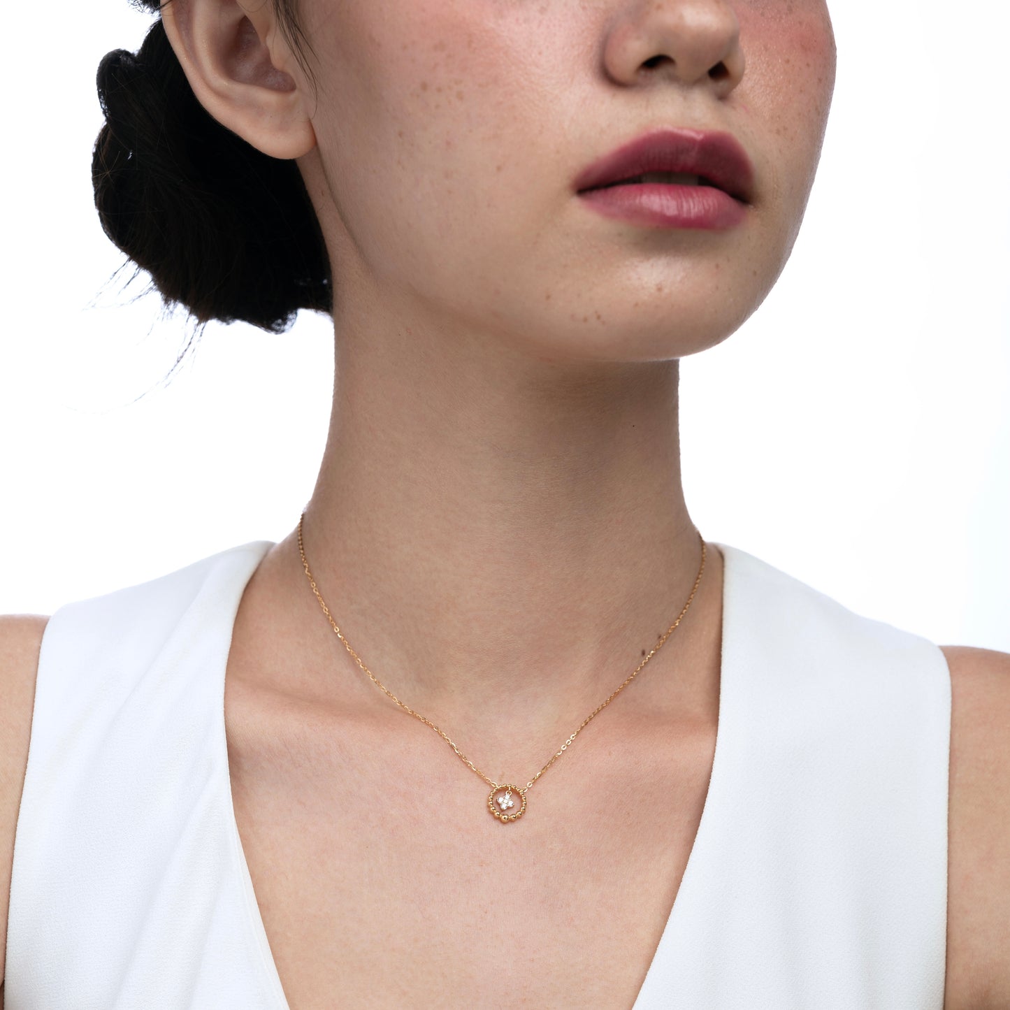 Jovanca Clover Hollow Necklace