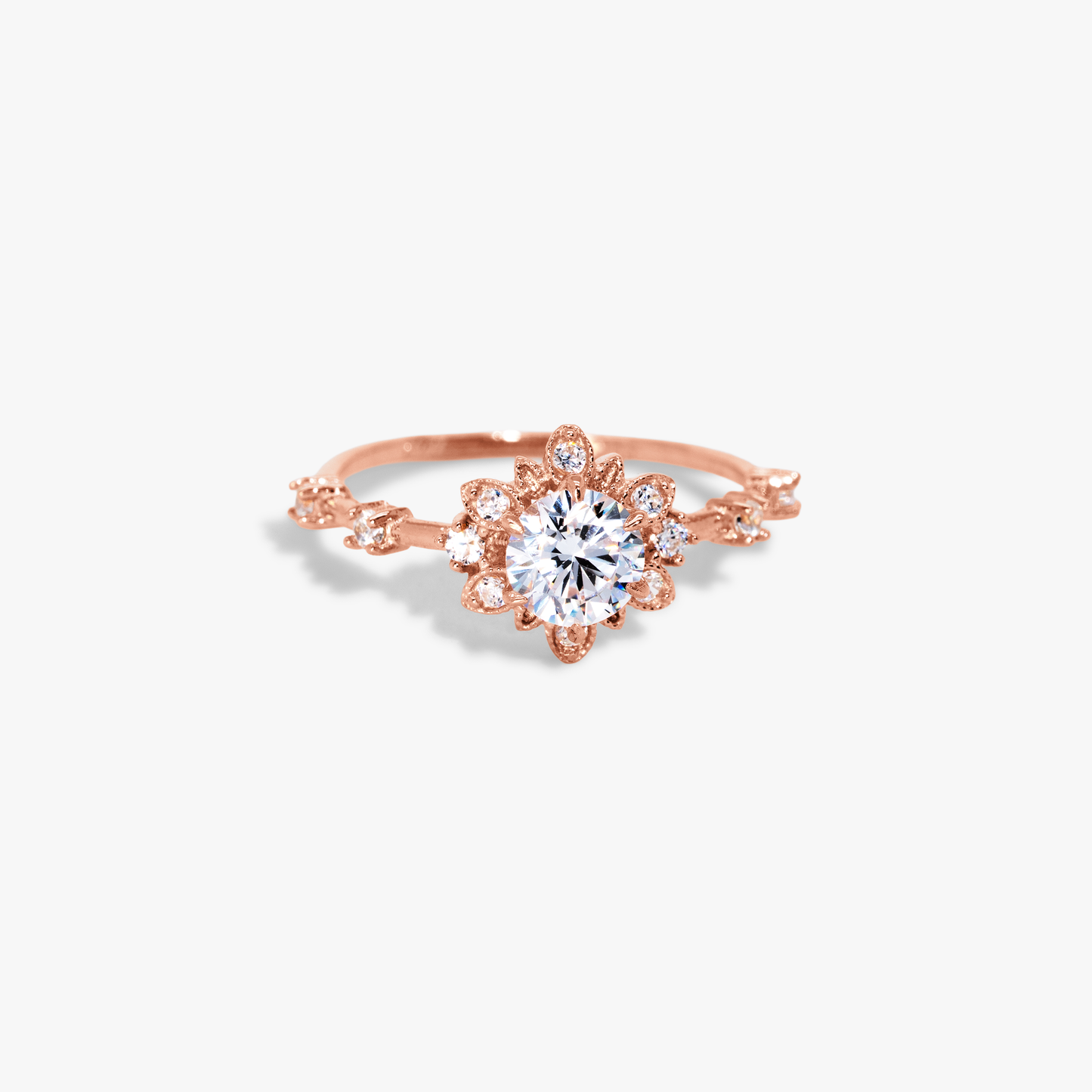 Reve Flower Solitaire Ring