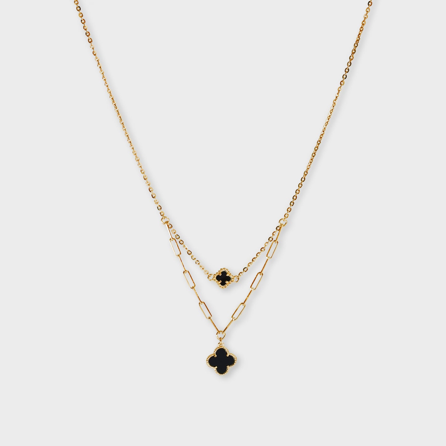 Kimora Black Clover Necklace