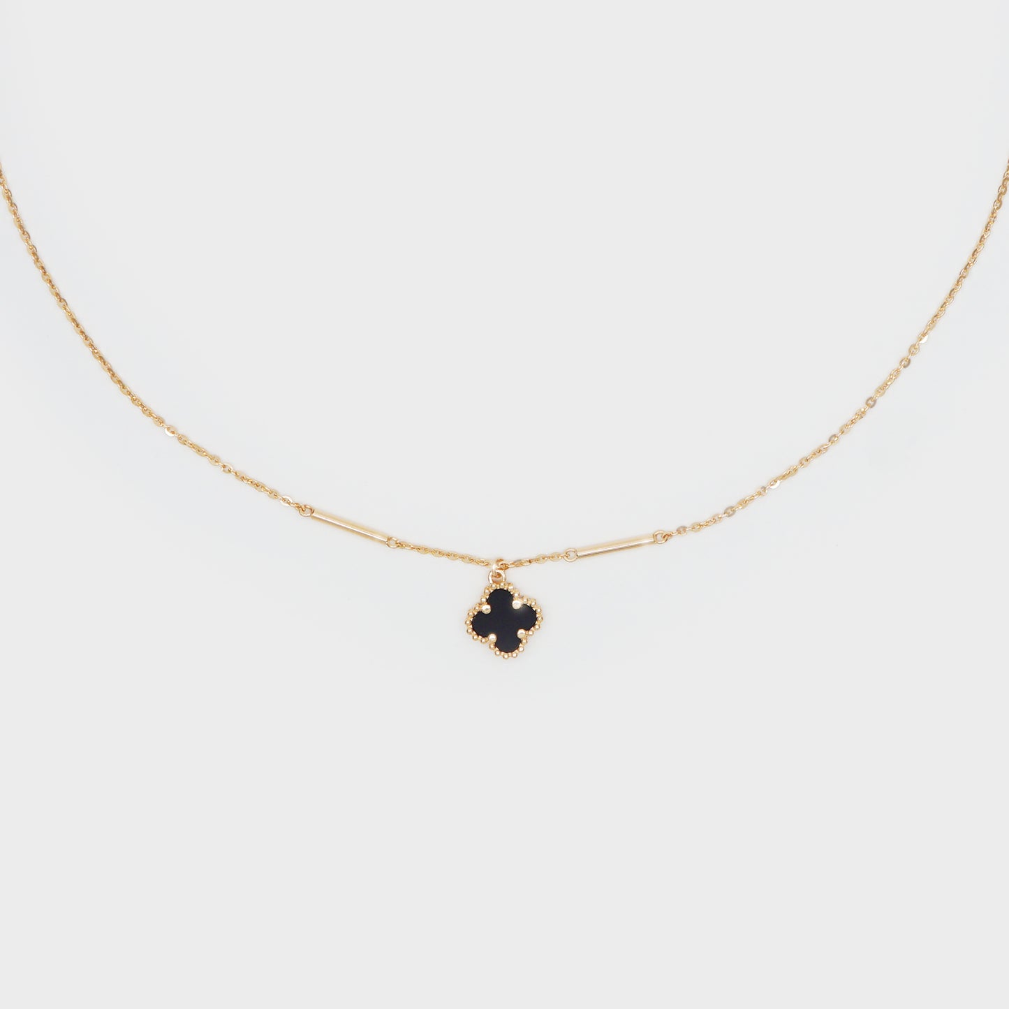 Daniella Black Clover Necklace