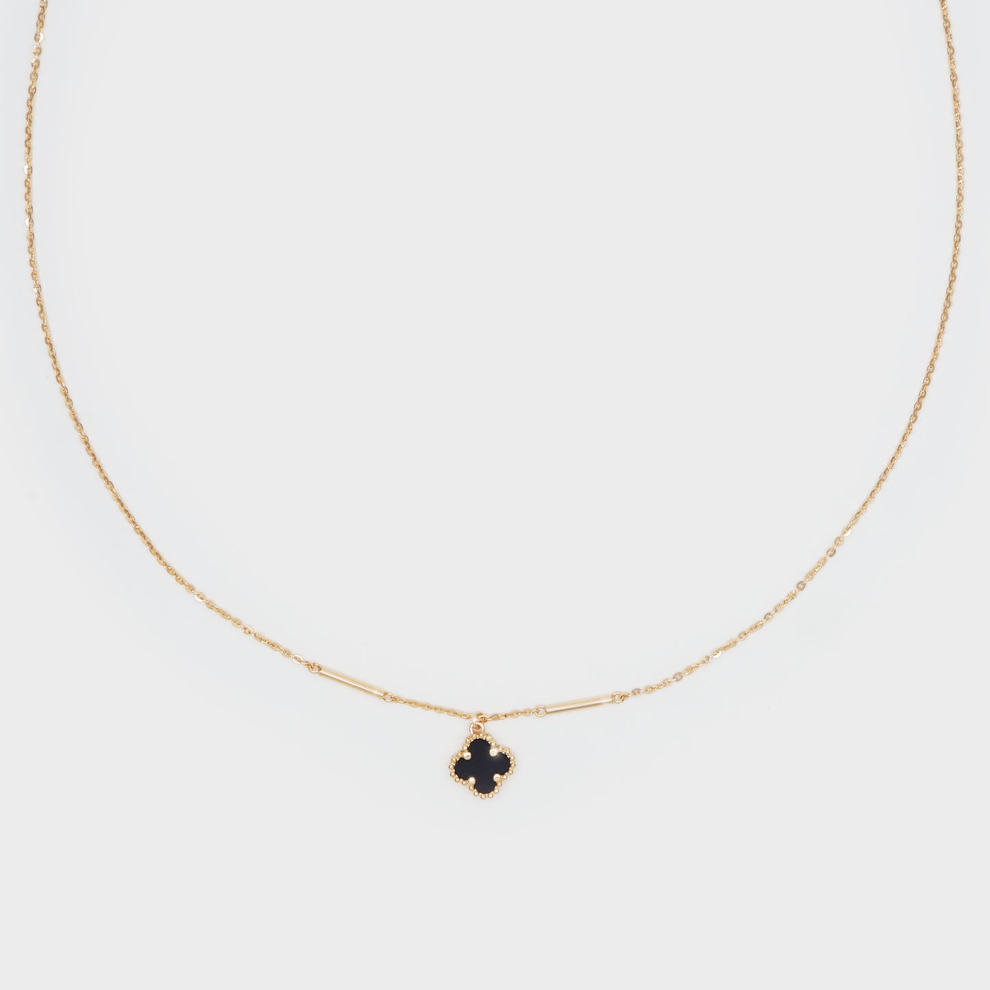 Daniella Black Clover Necklace
