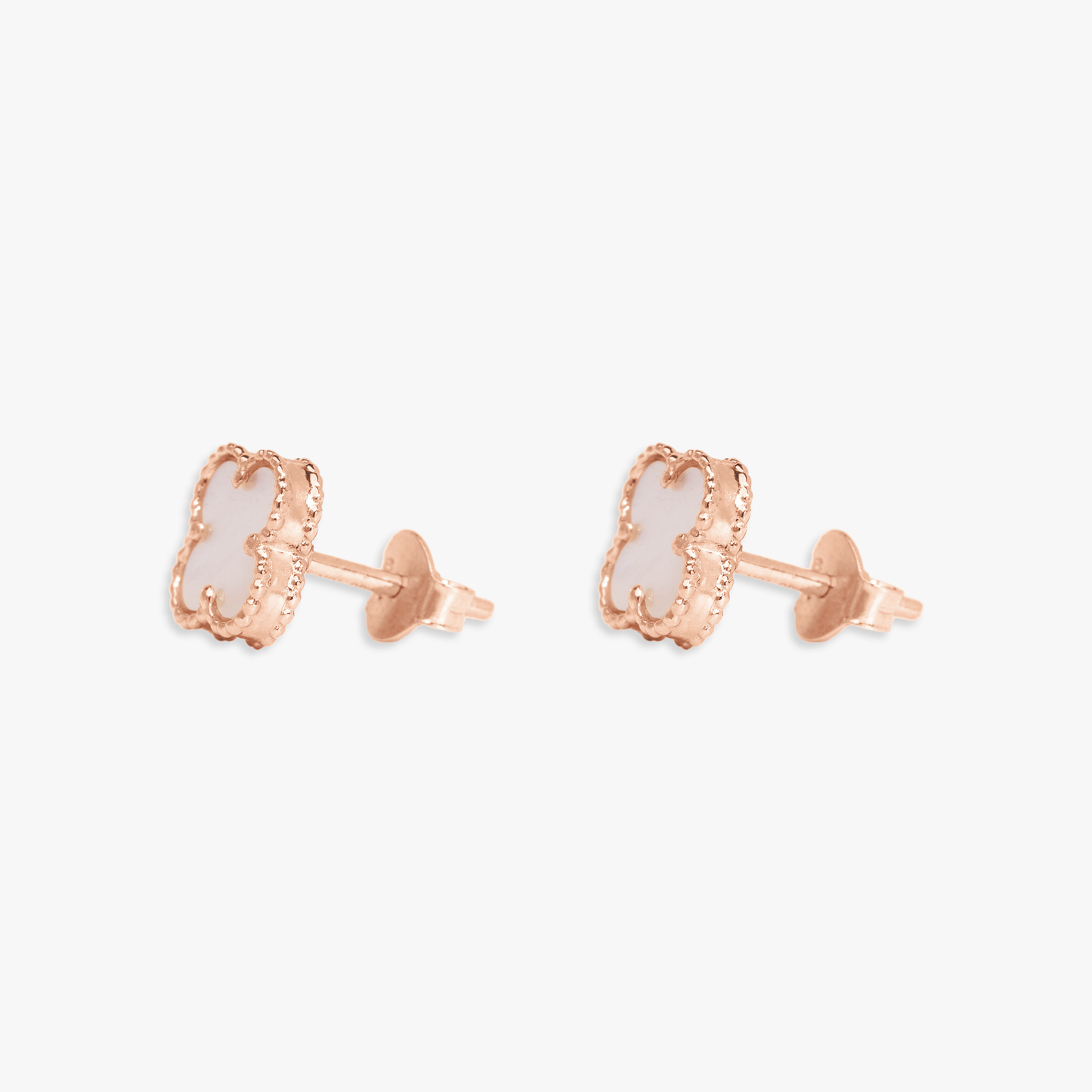 Eloise White Clover Stud Earring