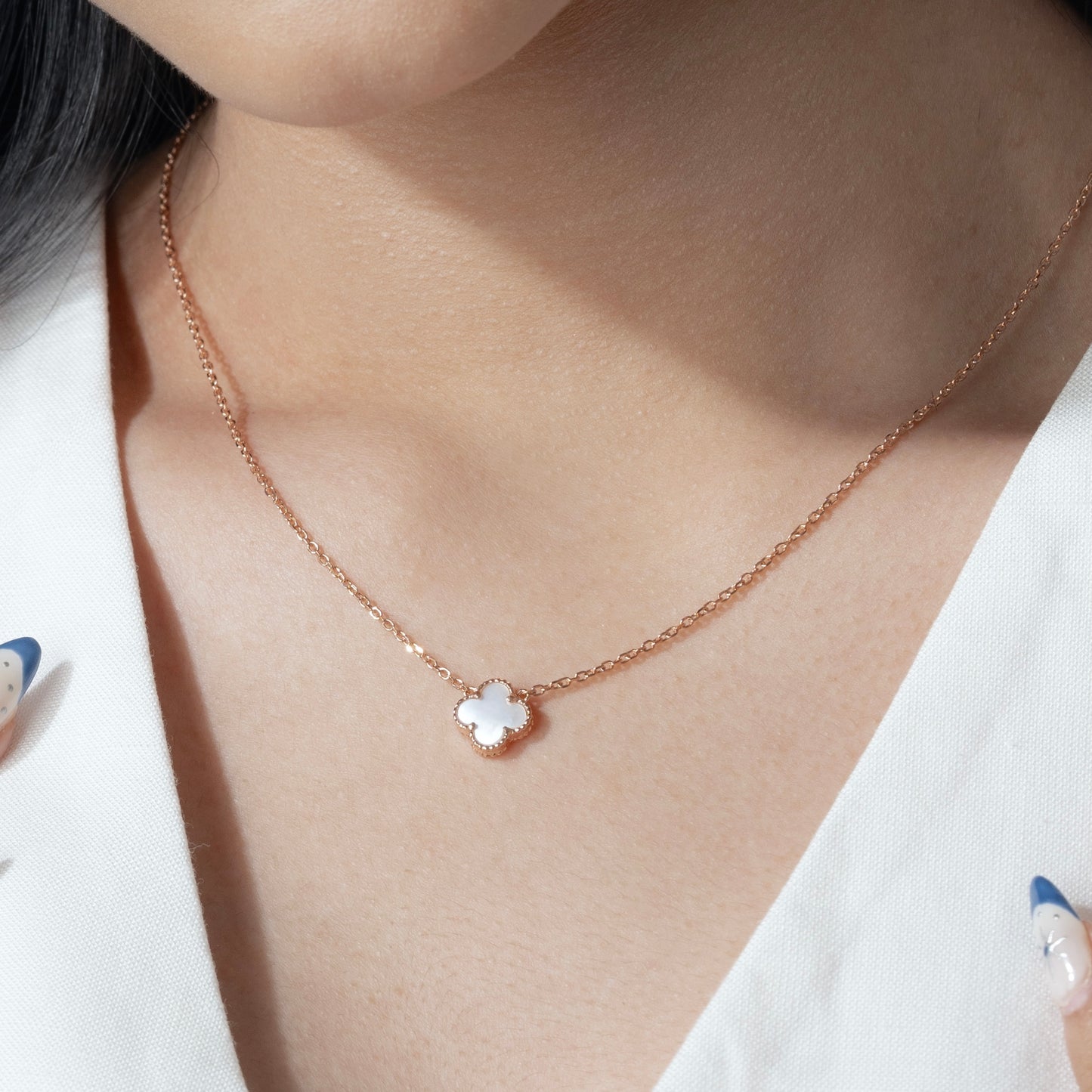Eloise White Clover Necklace