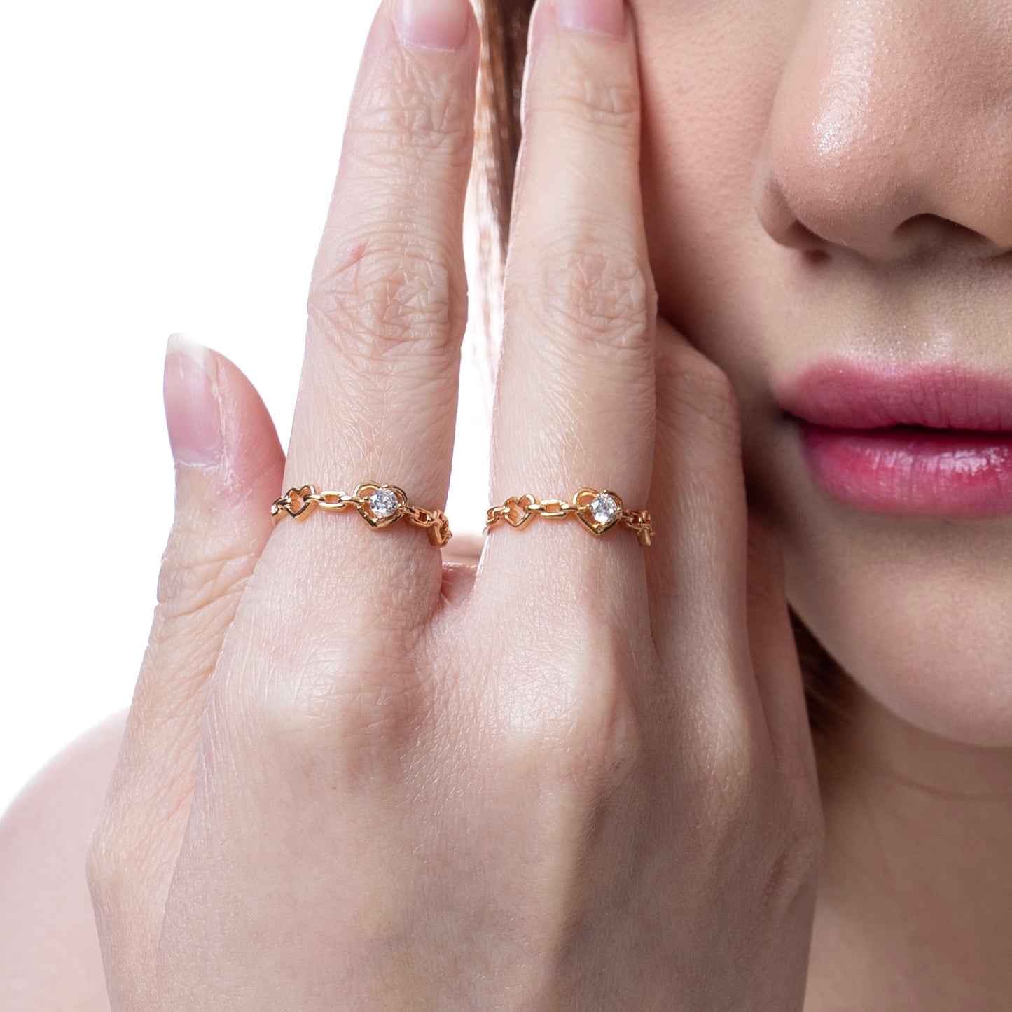 Tilda Heart Chain Ring