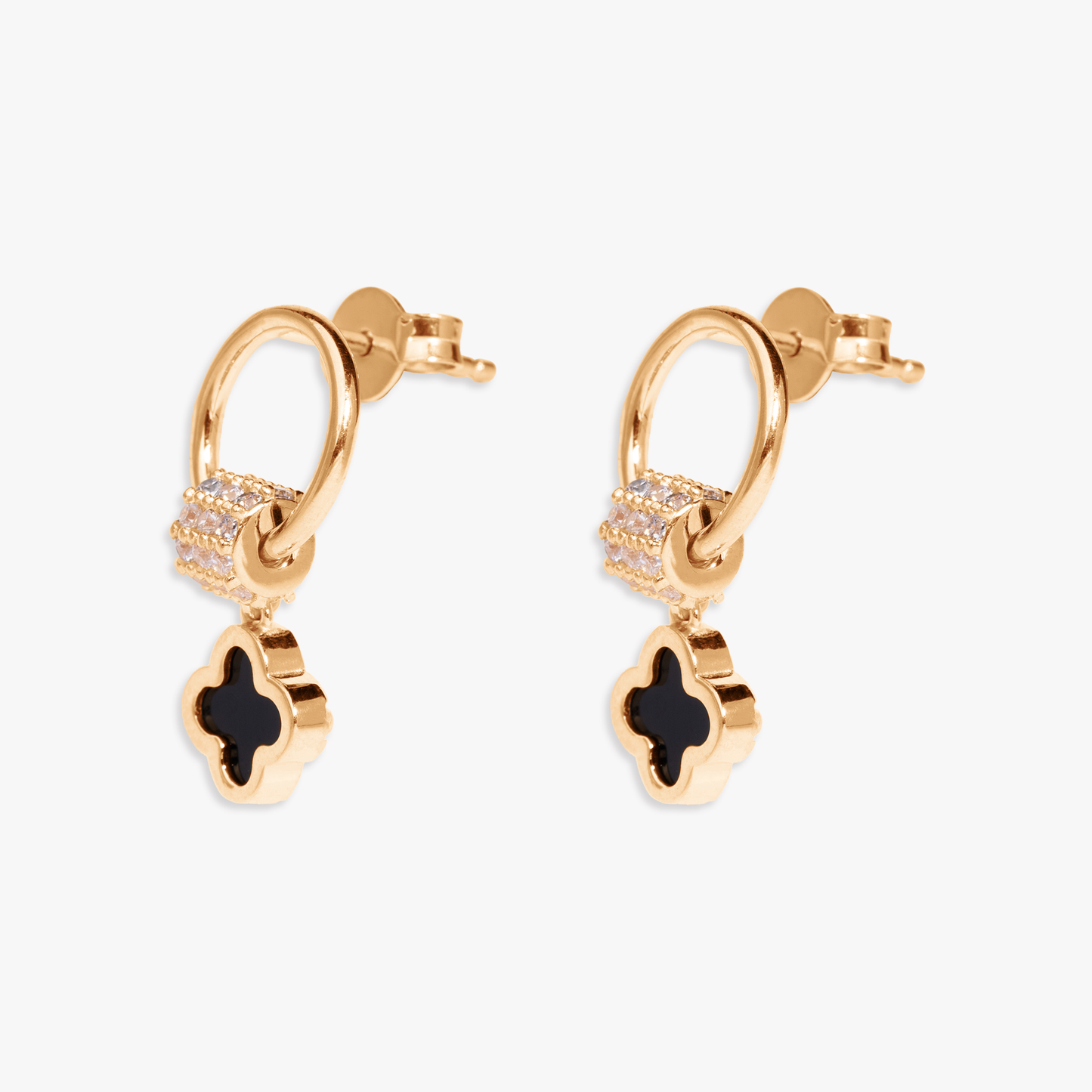 Jessie Black Clover Stud Earring