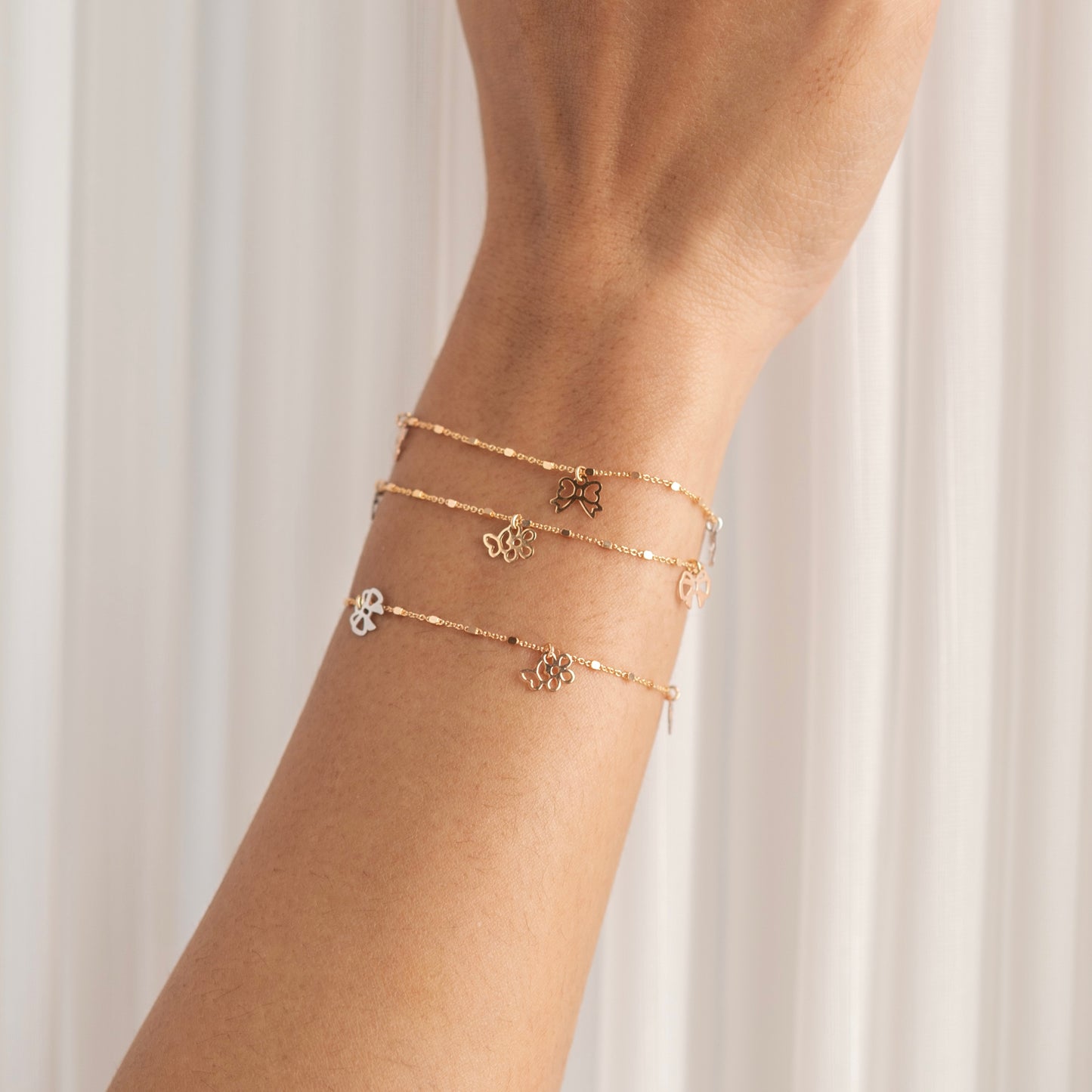 Liana Flower Bow Charm Bracelet