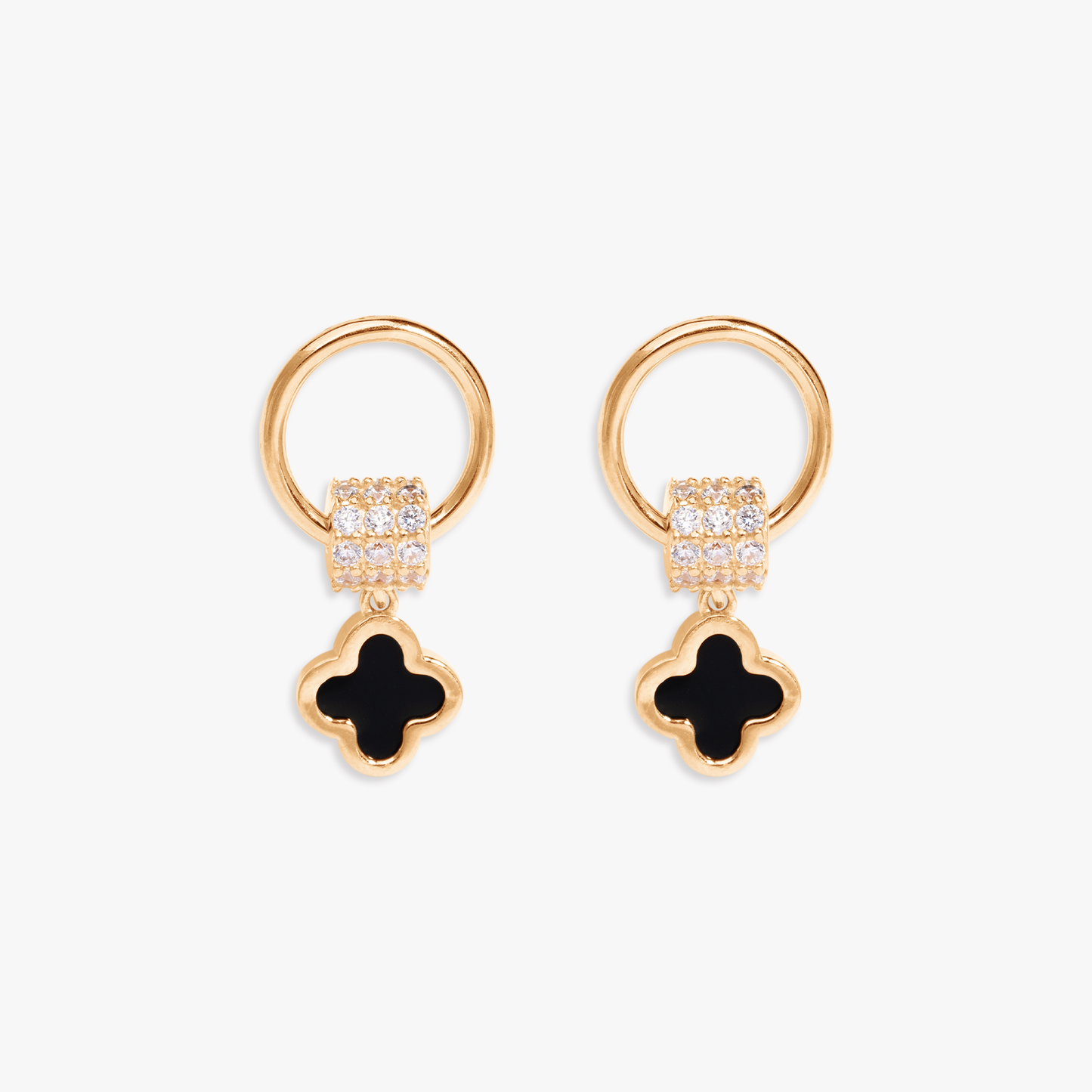 Jessie Black Clover Stud Earring