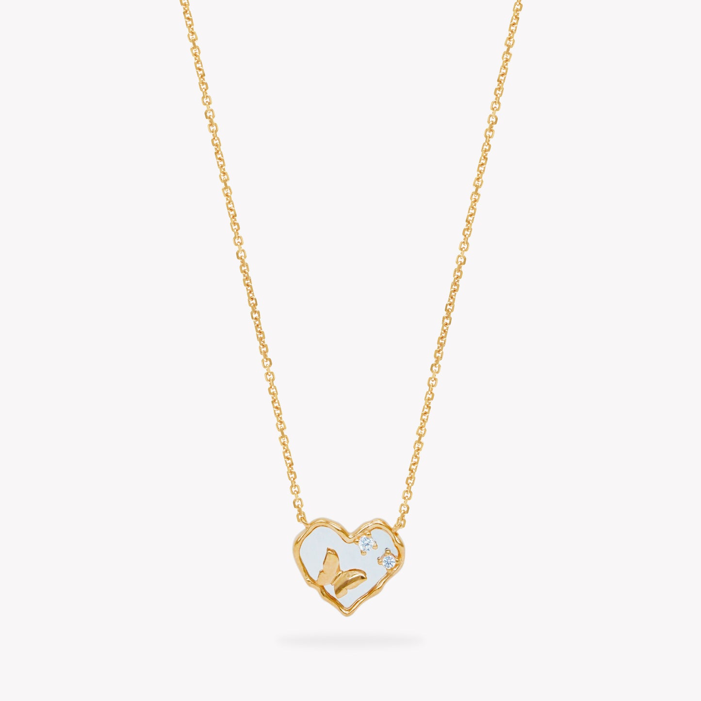 Faye Butterfly on Heart Necklace