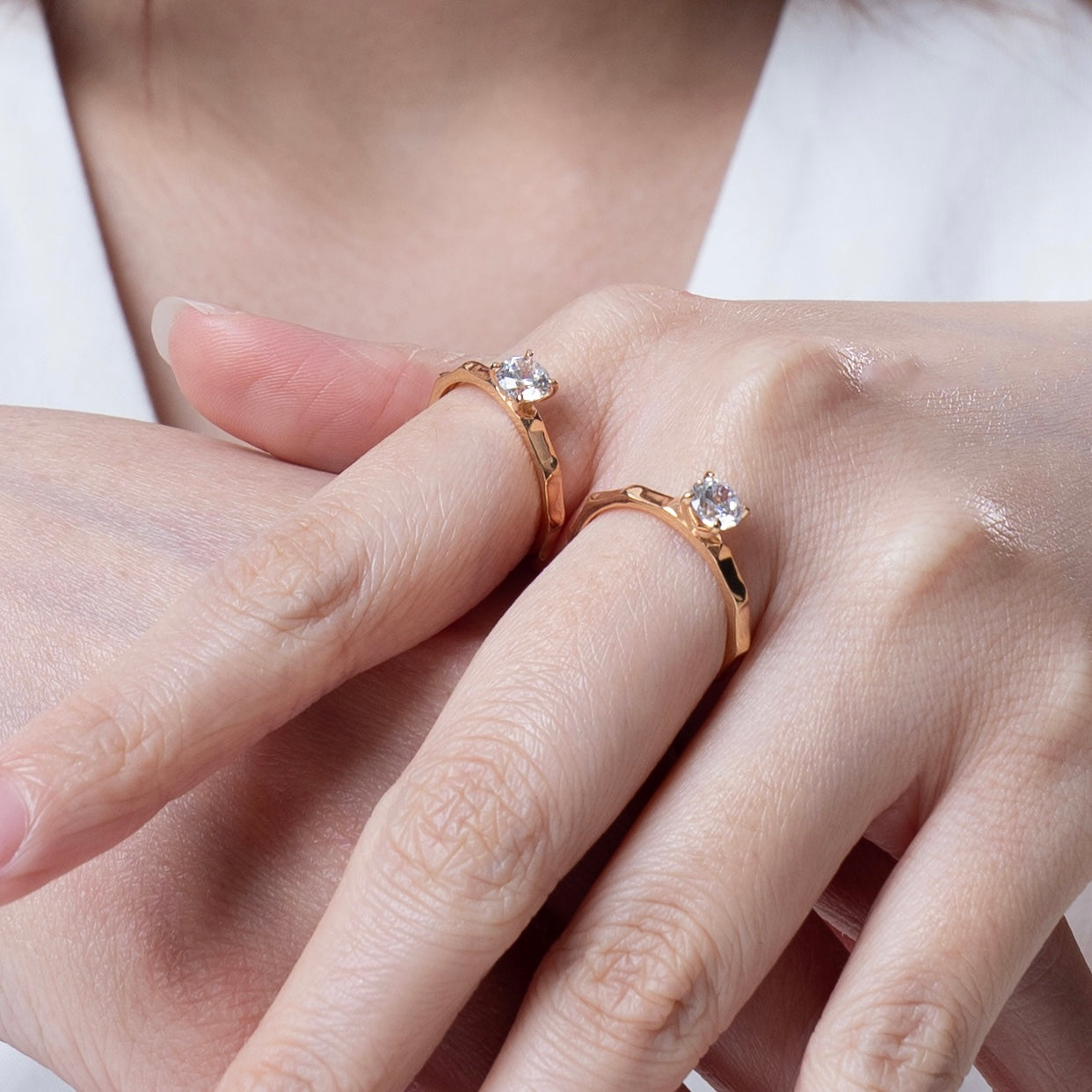 Meredith Solitaire Hexa Ring