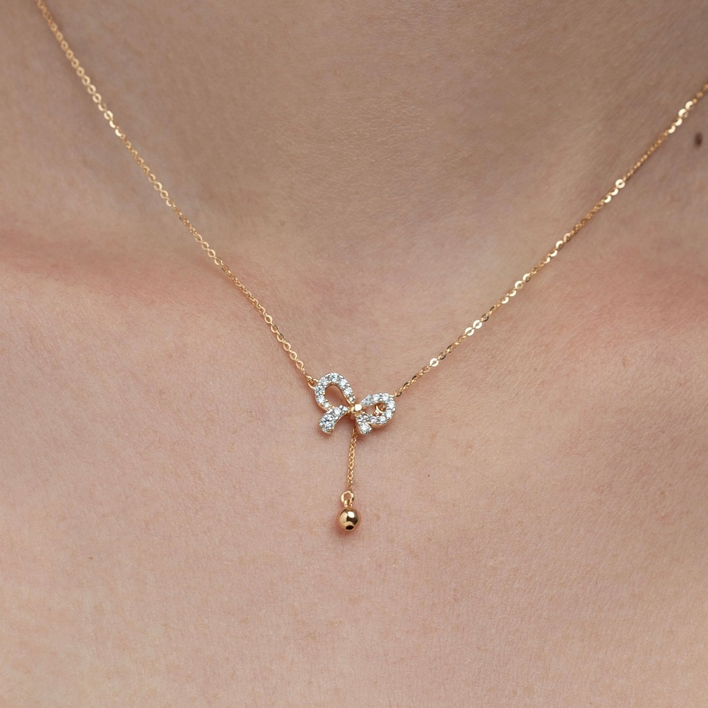 Sheryl Crystal Bow Necklace