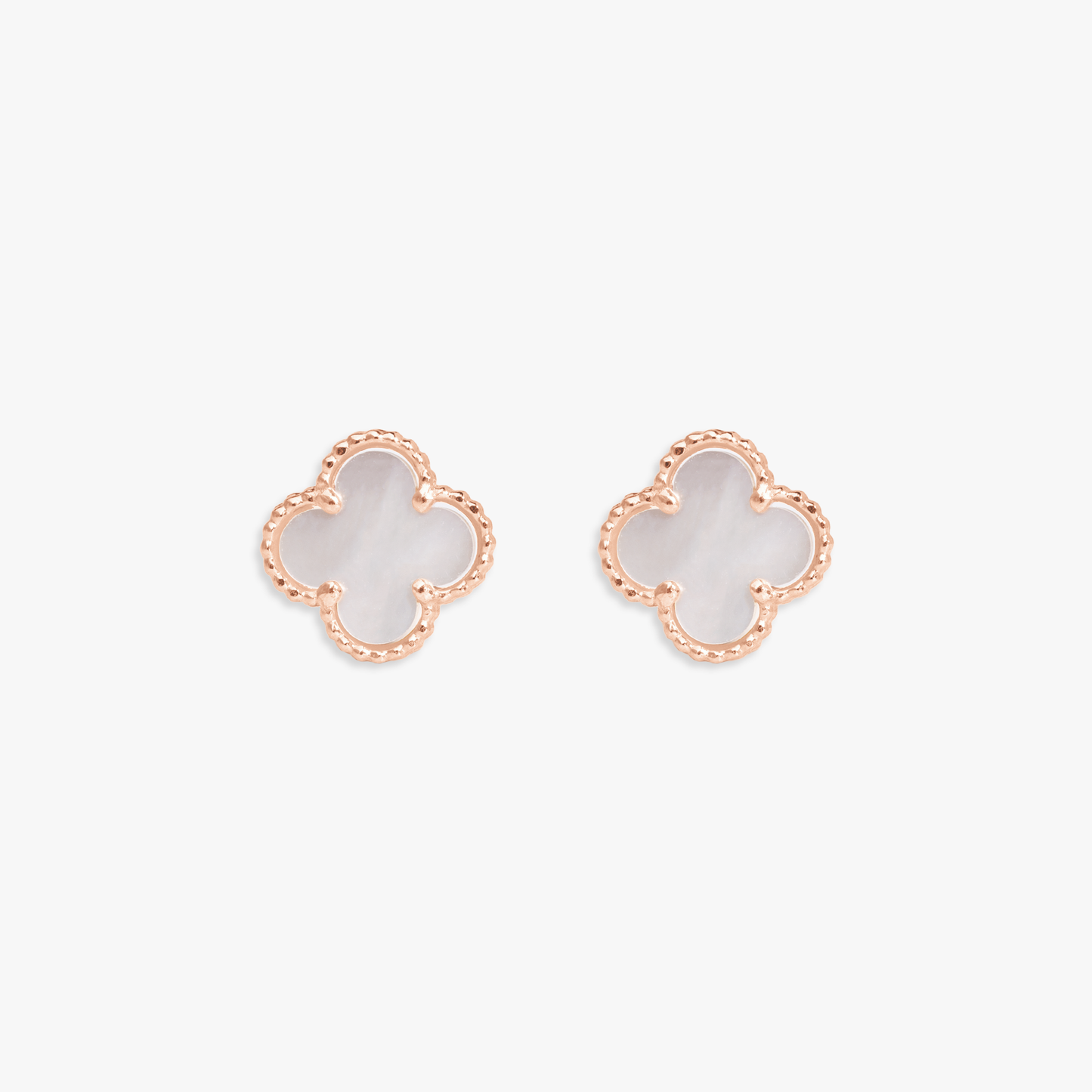 Eloise White Clover Stud Earring