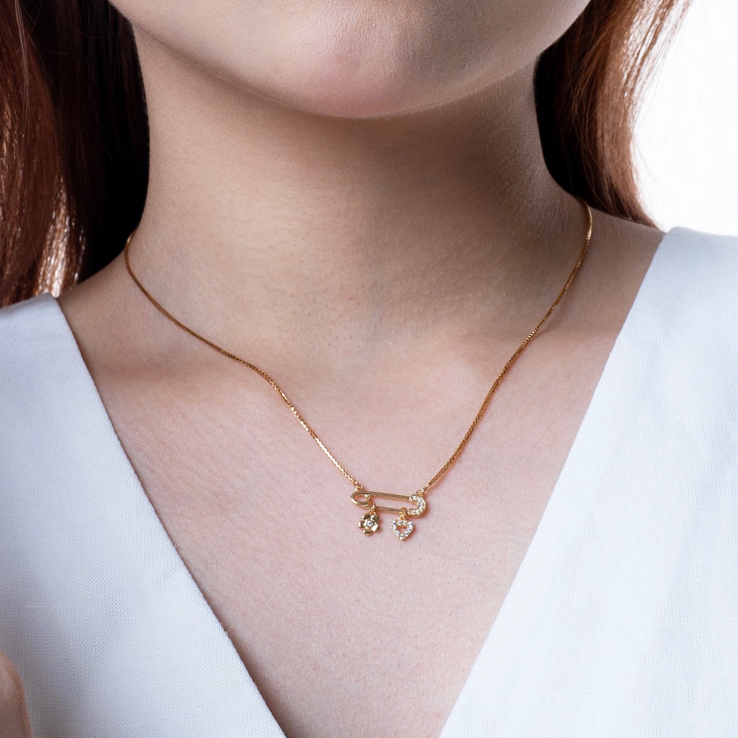 Devine Heart Pin Necklace