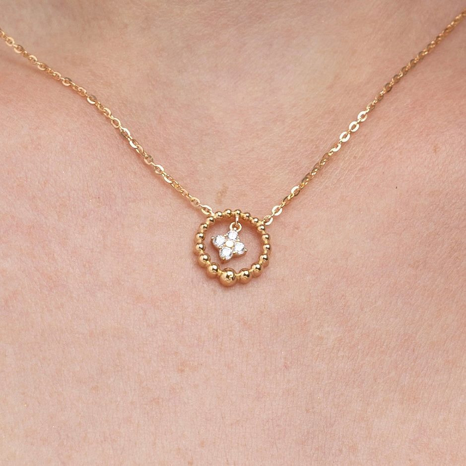 Jovanca Clover Hollow Necklace