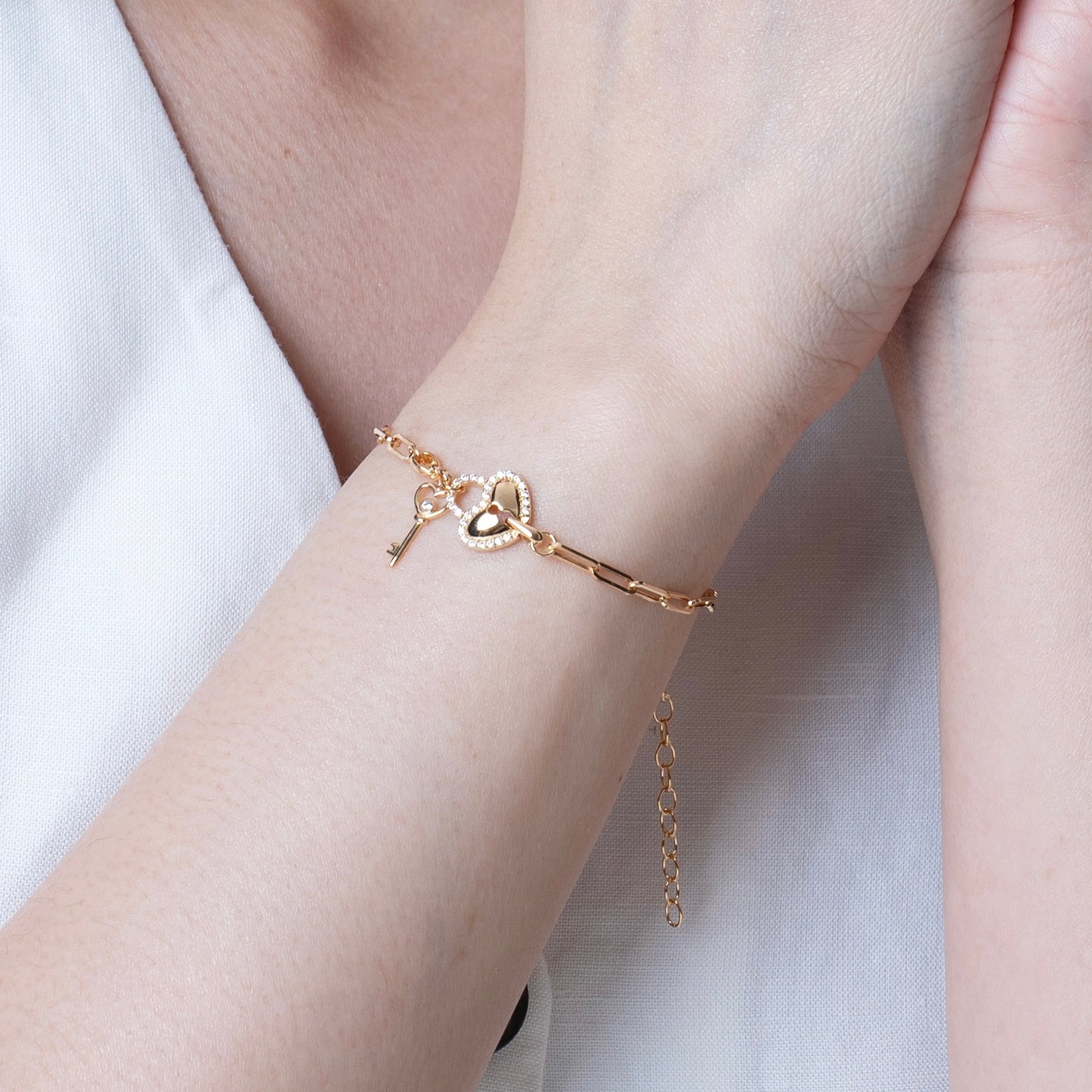 Jesse Heart n Lock Bracelet