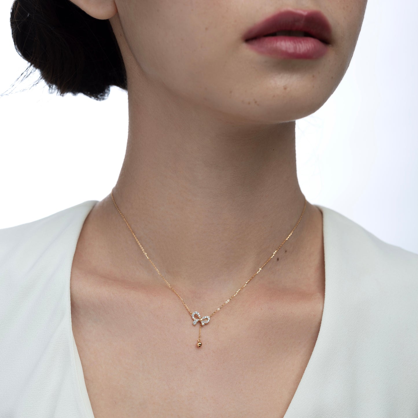 Sheryl Crystal Bow Necklace