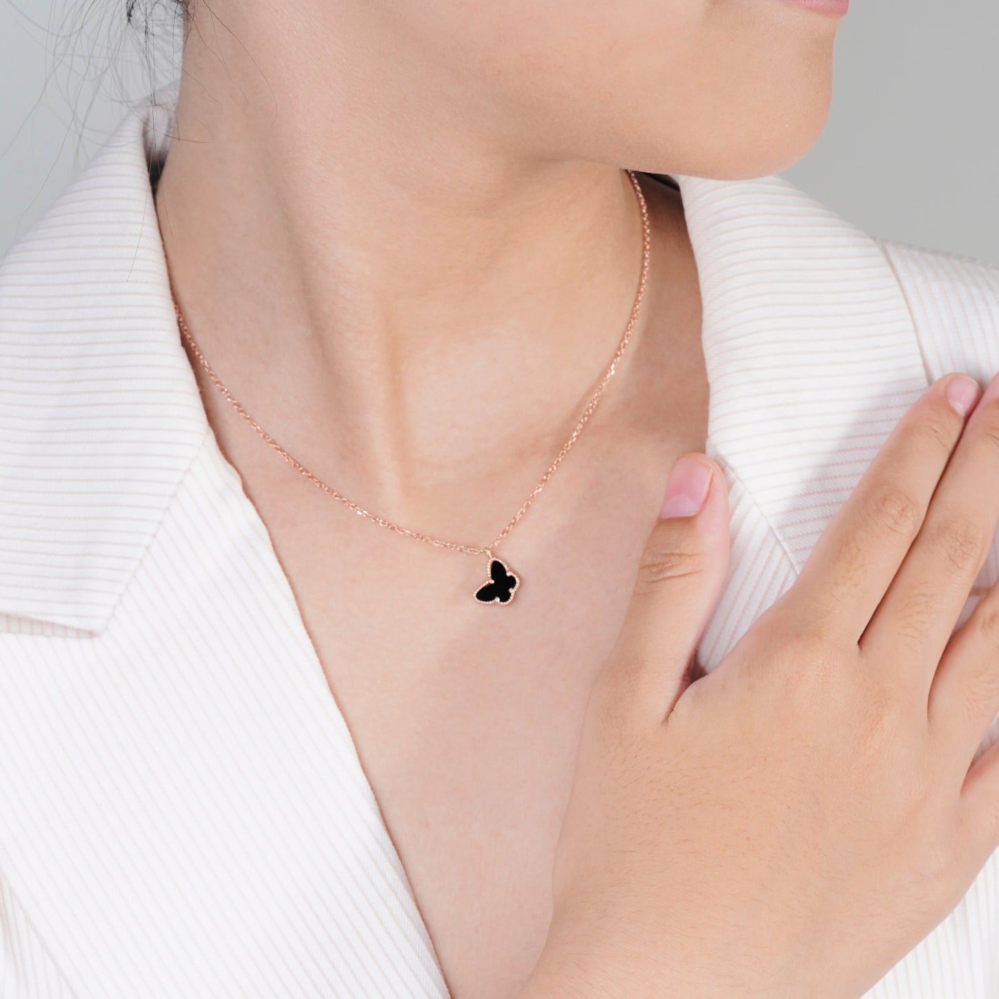 Valorie Black Butterfly Necklace