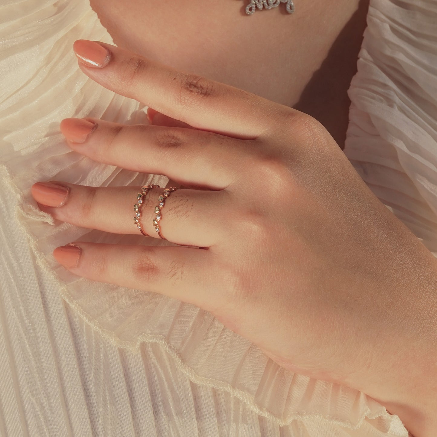 Agathe Heart Listring Ring