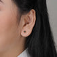 Zhavira Black Clover Stud Earring