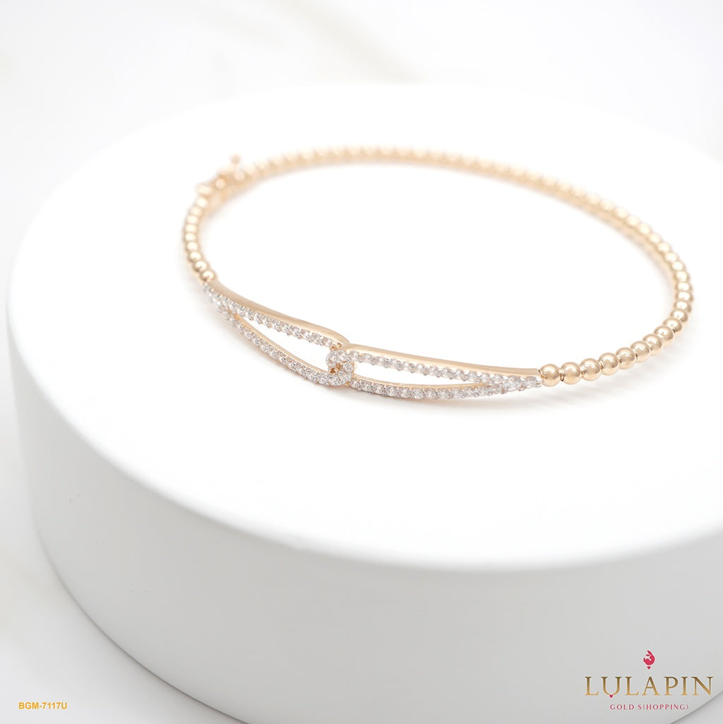 Sparkling Interlock Ball Bangle