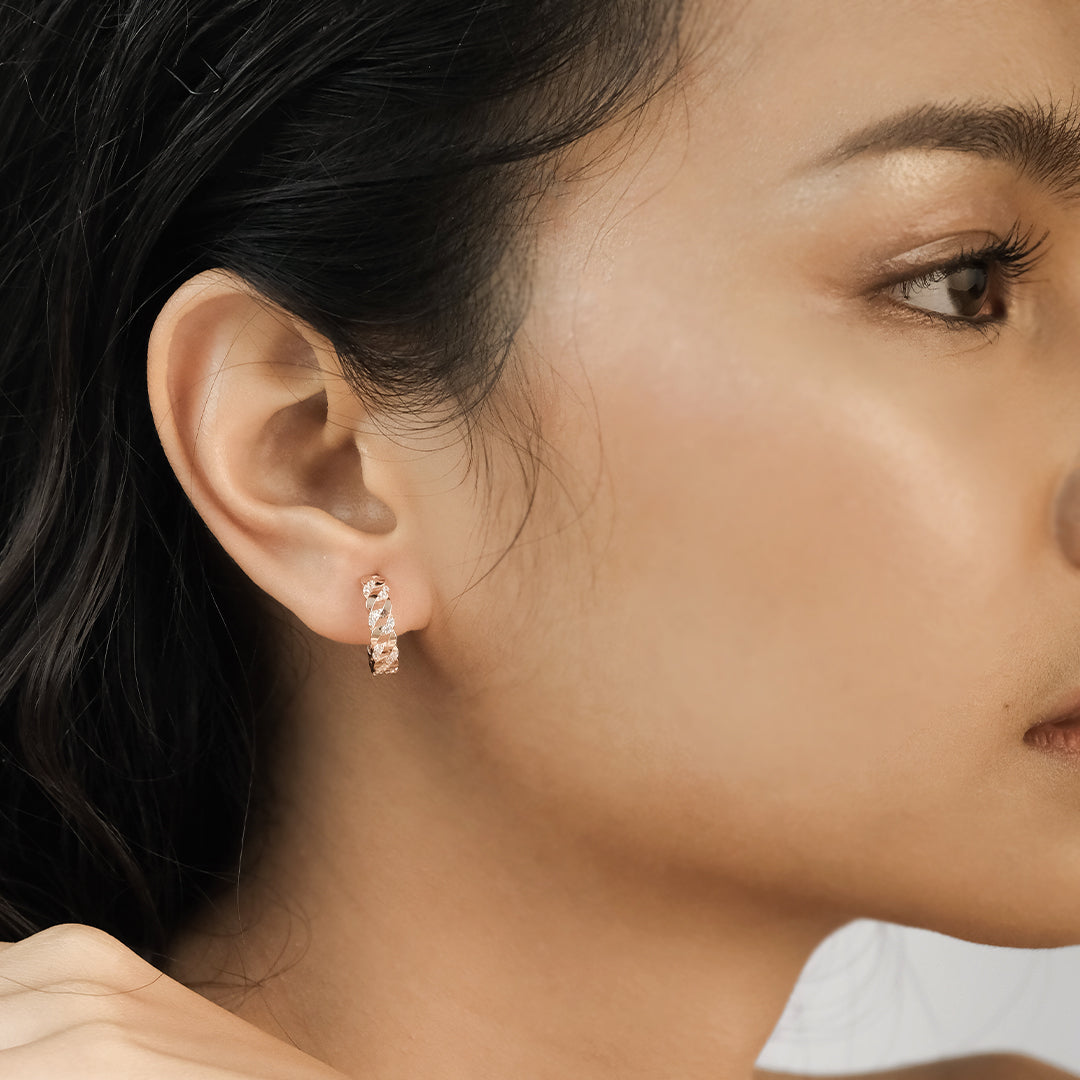 Cyma Chain Hoop Stud Earring