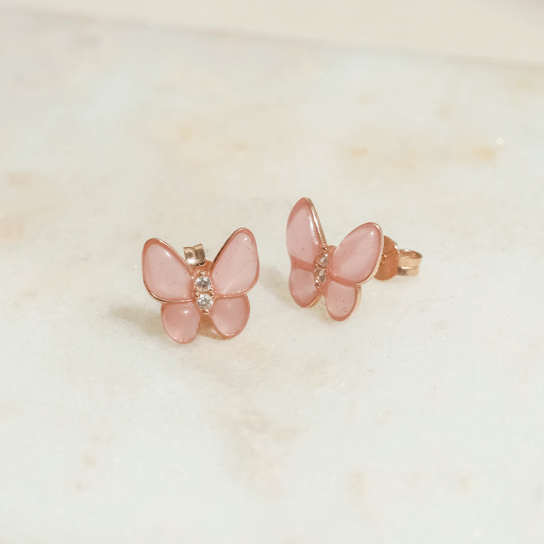 Catalina Pink Butterfly Stud Earring