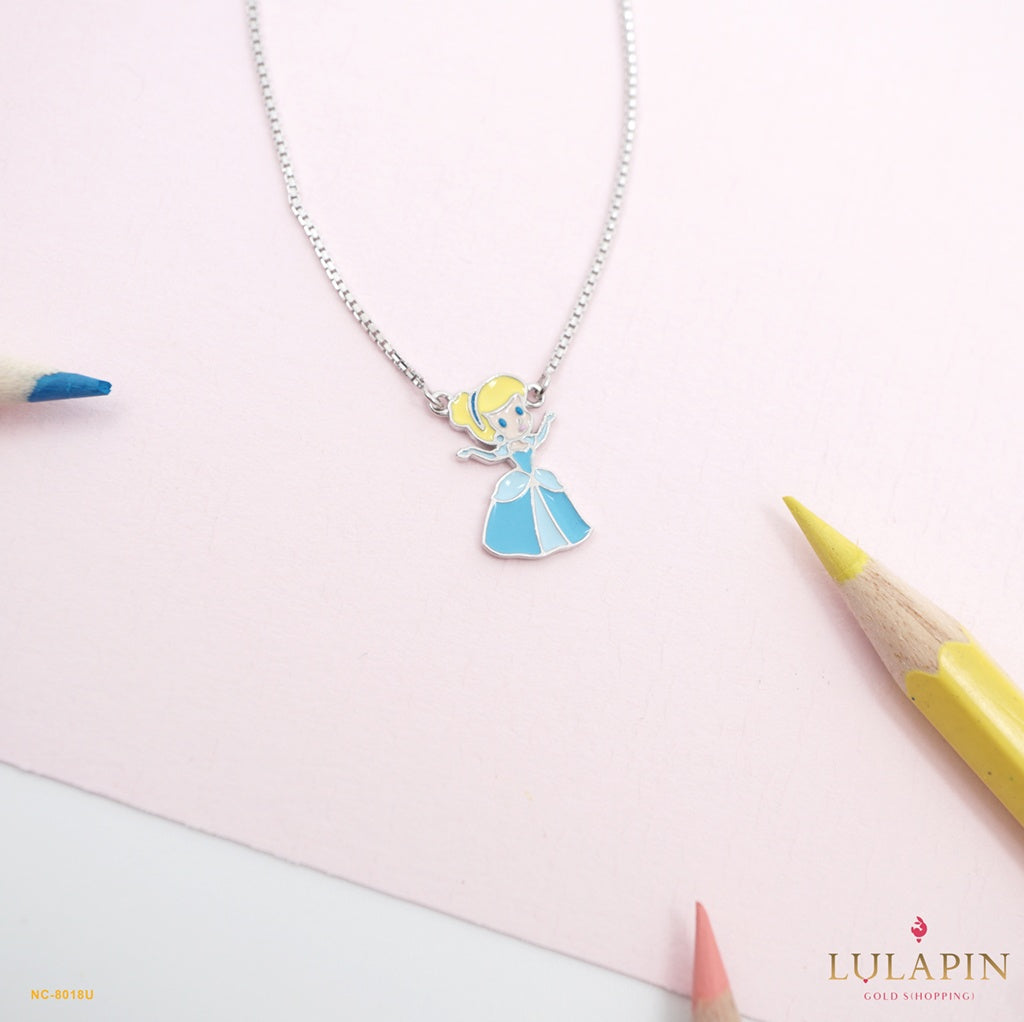 Princess Cinderella Figure White Necklace