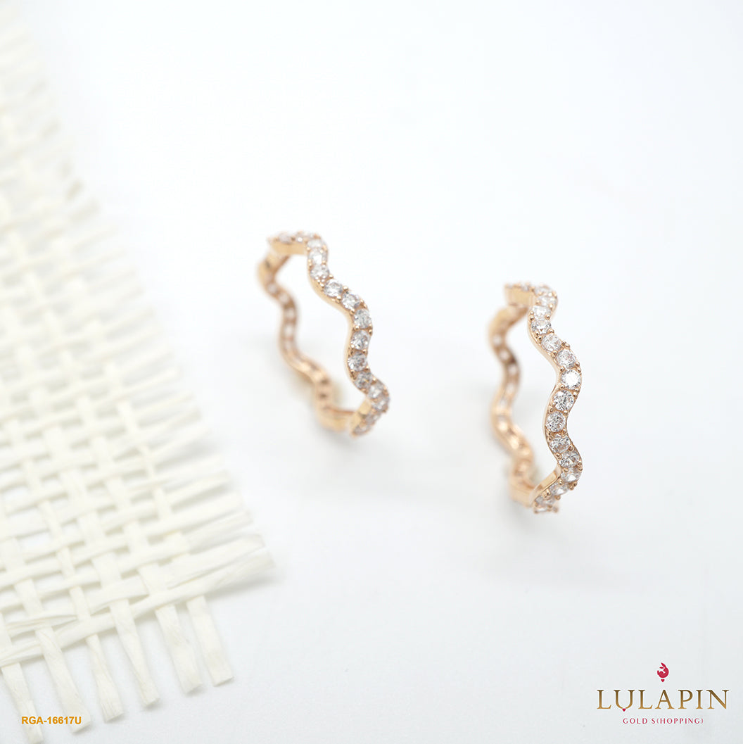 Sparkling Stacking Zig-zag Yellow Ring