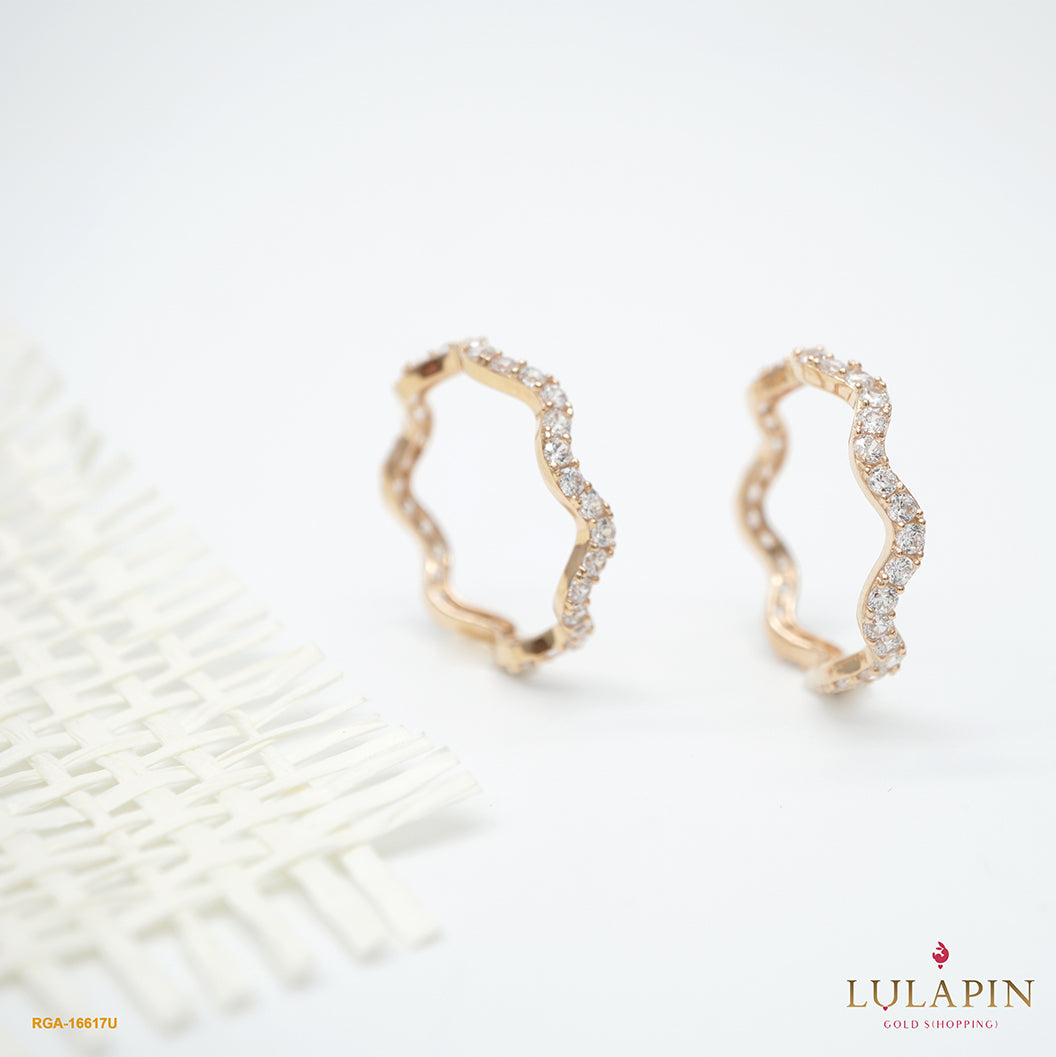 Sparkling Stacking Zig-zag Yellow Ring