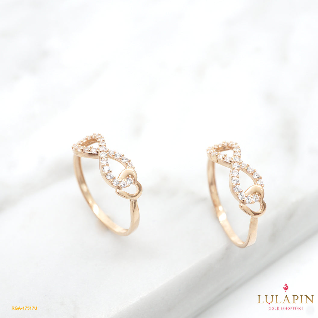 Sparkling Infinity Heart Yellow Ring