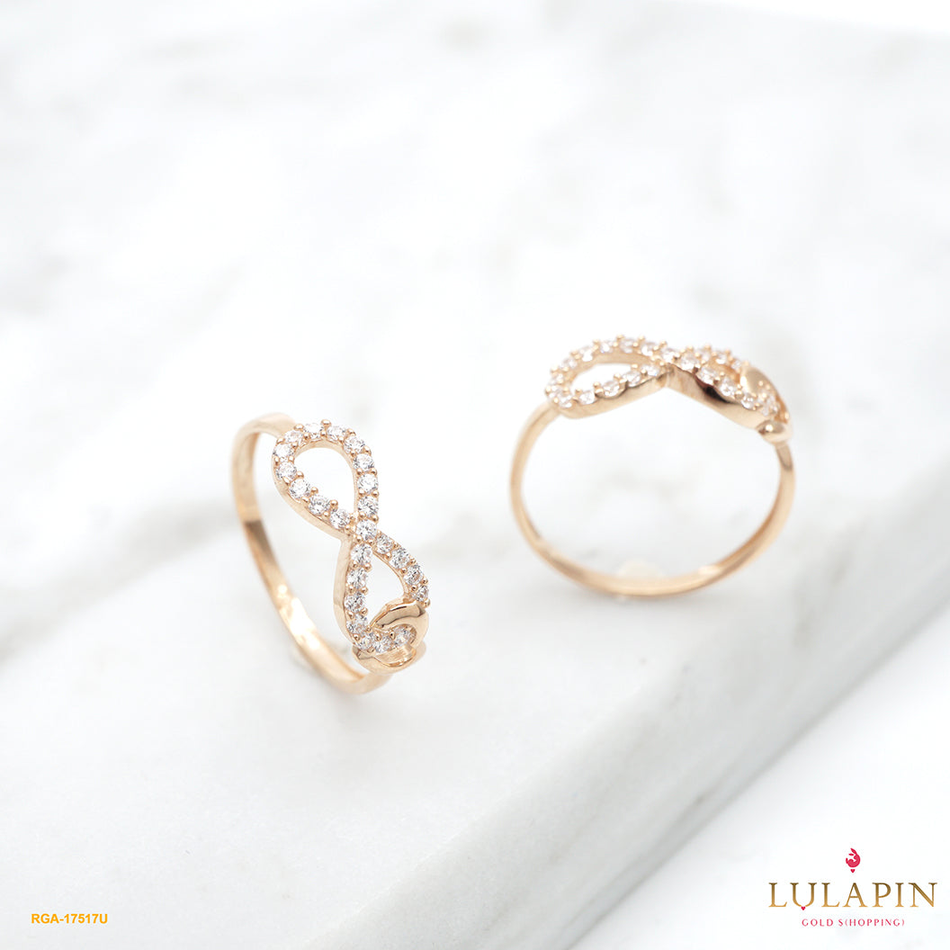 Sparkling Infinity Heart Yellow Ring