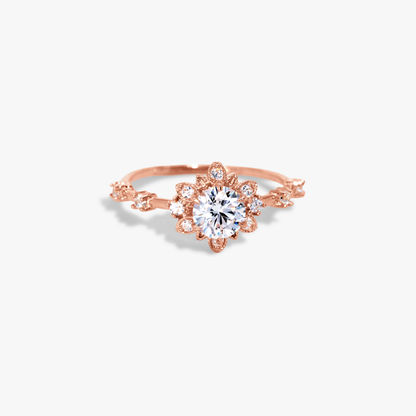 Reve Flower Solitaire Ring
