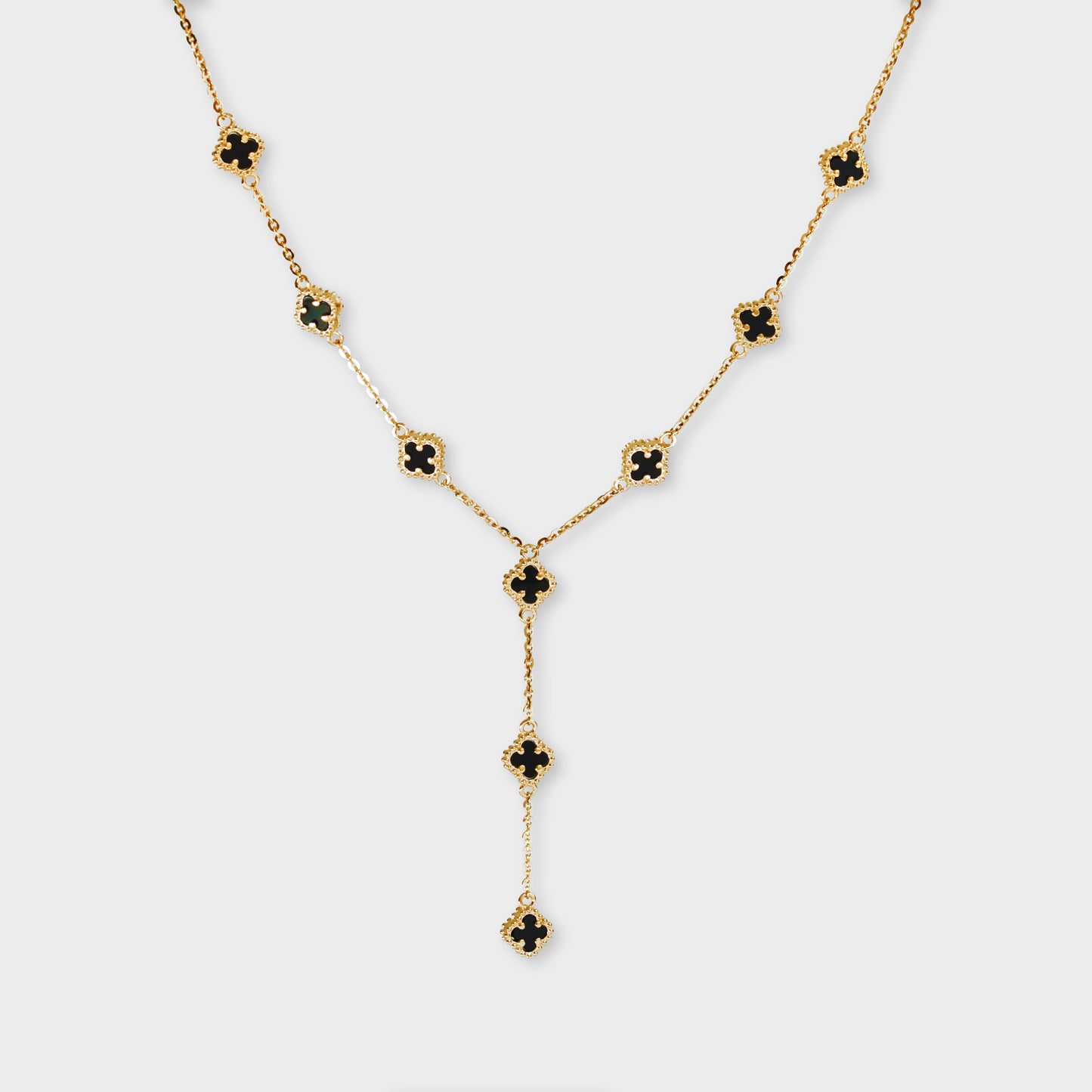 Zhavira Black Clover Necklace