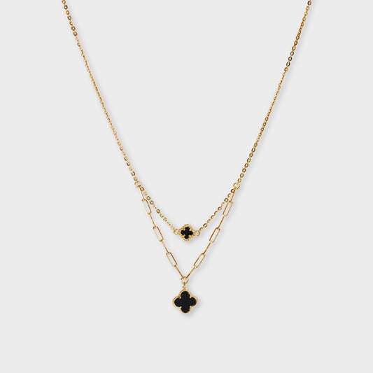 Kimora Black Clover Necklace
