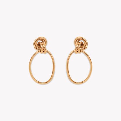 Tian Oval Dangle Stud Earring