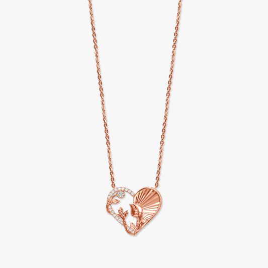 Rose in Heart Necklace