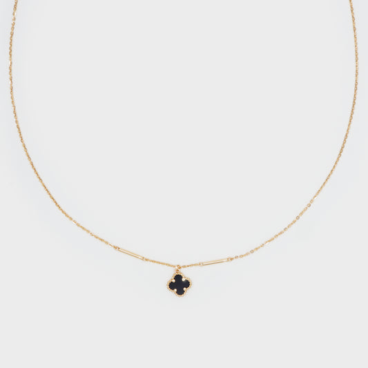 Daniella Black Clover Necklace