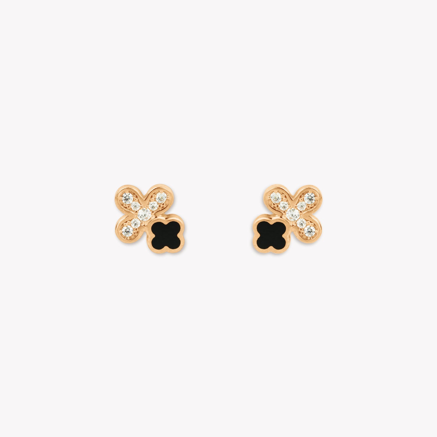 Mazie Black Clover Stud Earring