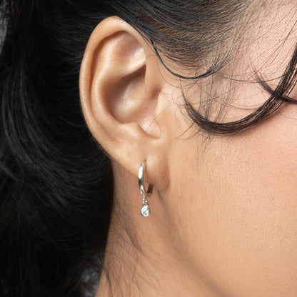 Anella Bezel Hoop Earring