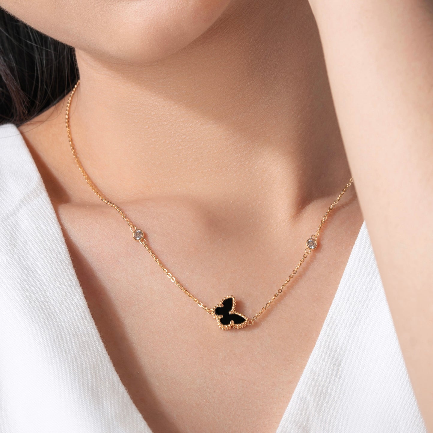 Amari Black Butterfly Necklace