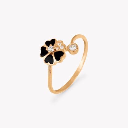 Ladora Black Flower Ring