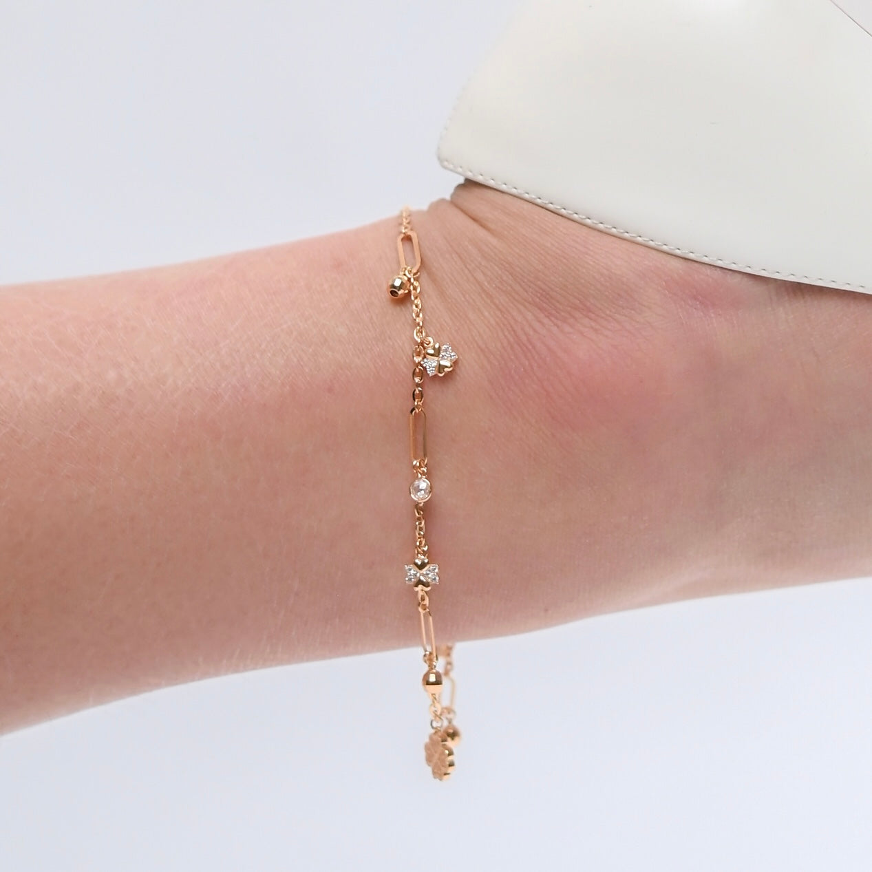 Althea Flower Charm Anklet