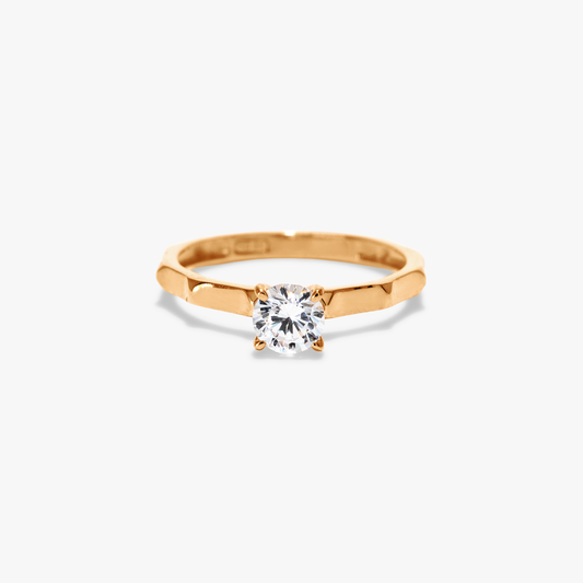 Meredith Solitaire Hexa Ring