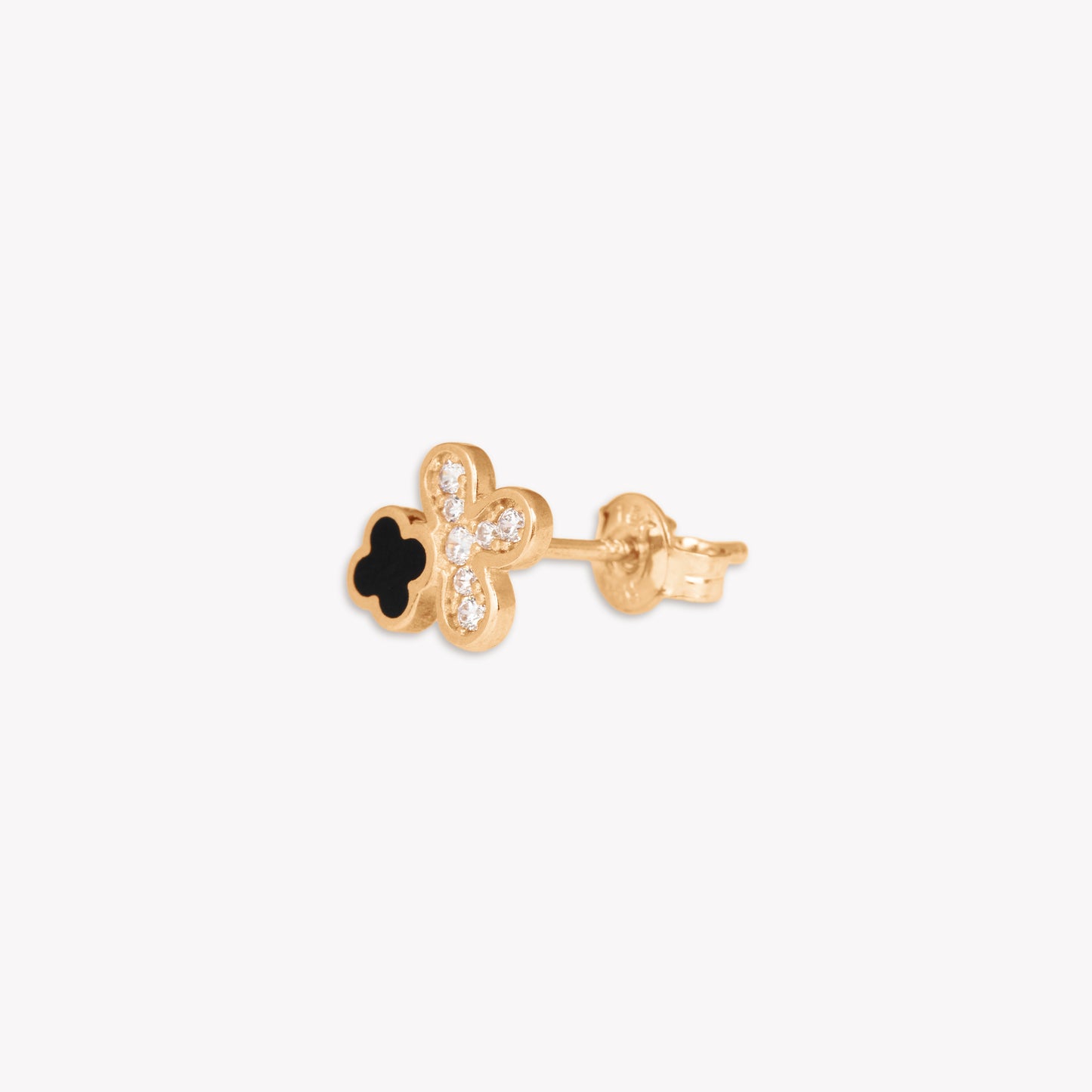 Mazie Black Clover Stud Earring