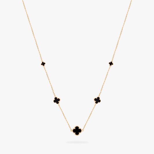 Mavelyn Black Clover Necklace