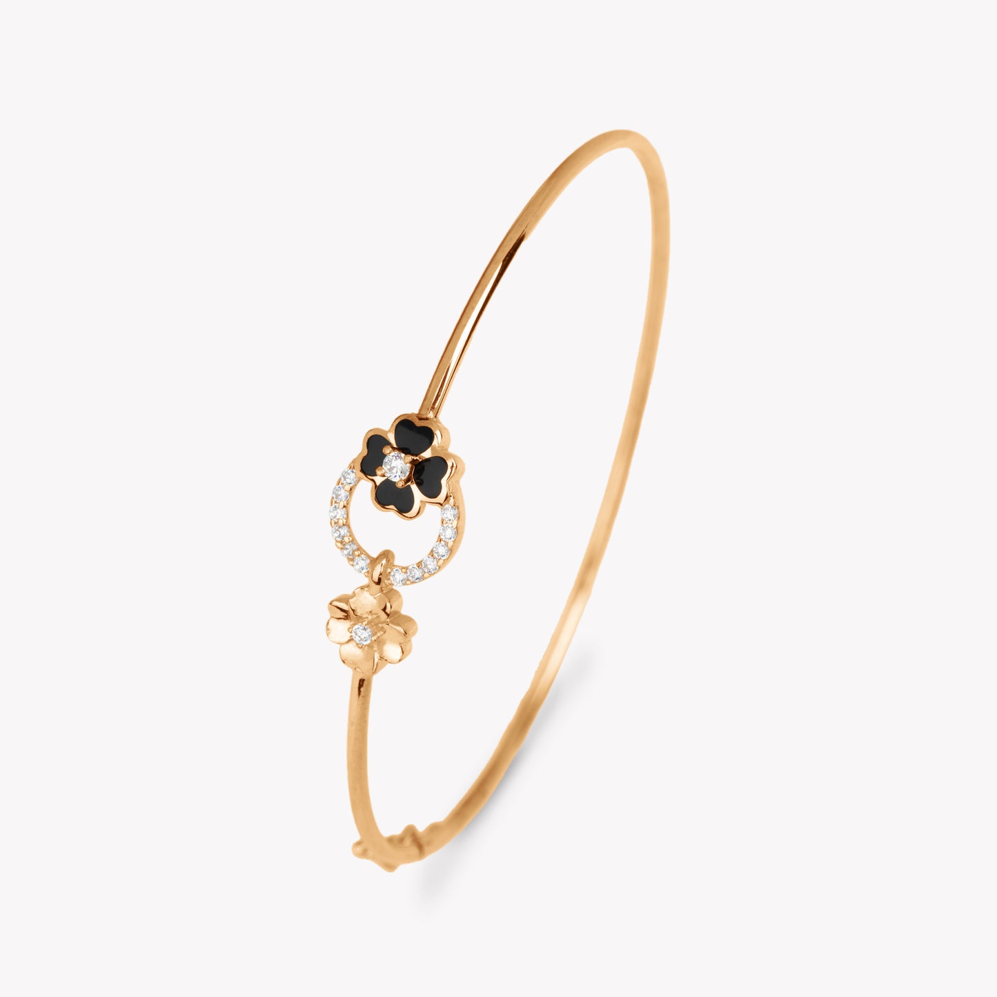 Ladora Black Flower Bangle