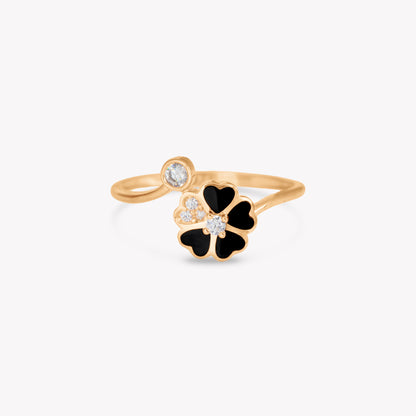 Ladora Black Flower Ring