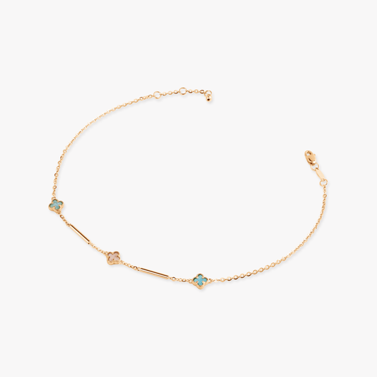 Elias Colorful Clover Anklet