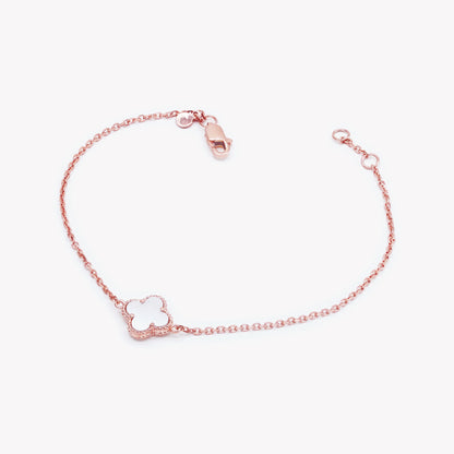 Eloise Single White Clover Bracelet